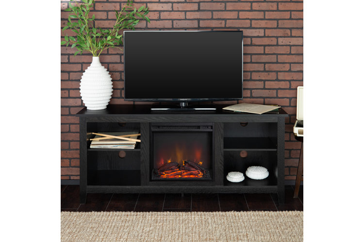 Hetton tv deals stand with fireplace